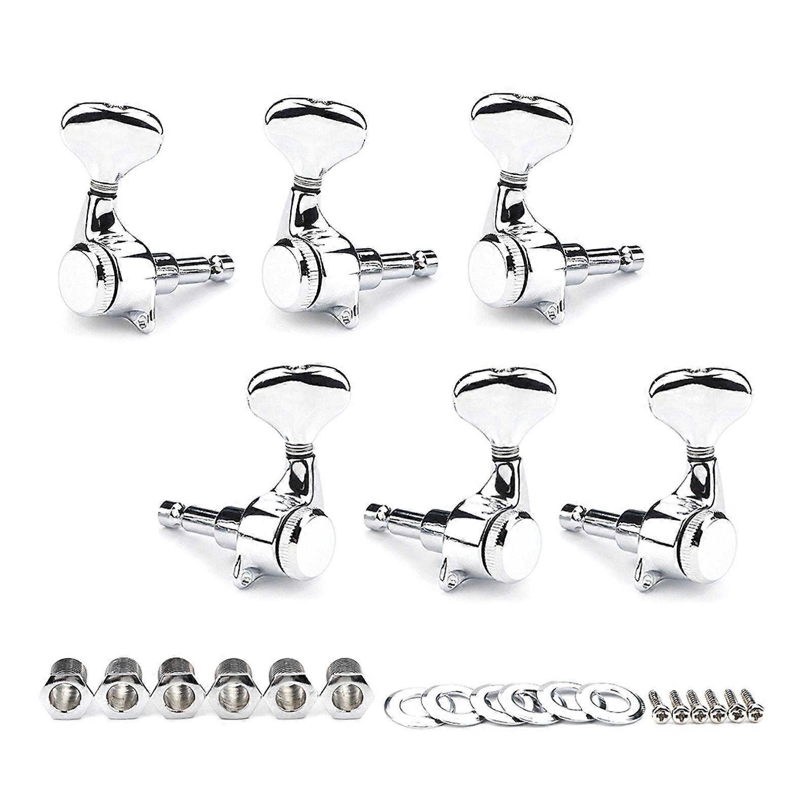 Guitar Tuning Set 3L3R Metal Plated Pegs with Fine Tuning Metal Guitar Tuner String Tuner Present for Guitar Enthusiasts Multicolor