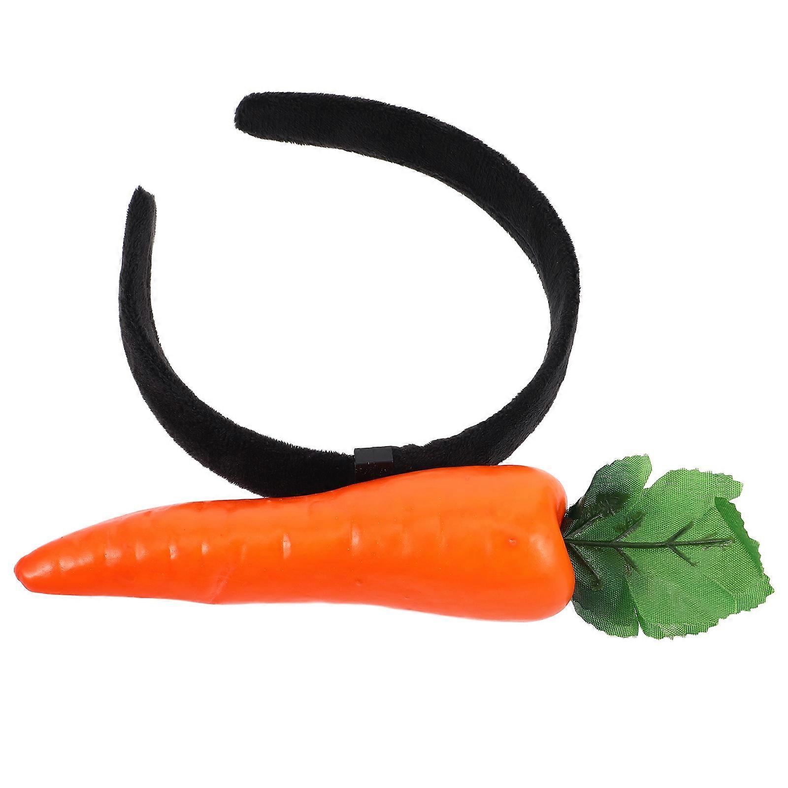 Cosplay Item Plush Vegetable Hair Bands Carrot Headband For Children Comfortable Material Orange Color 1Set