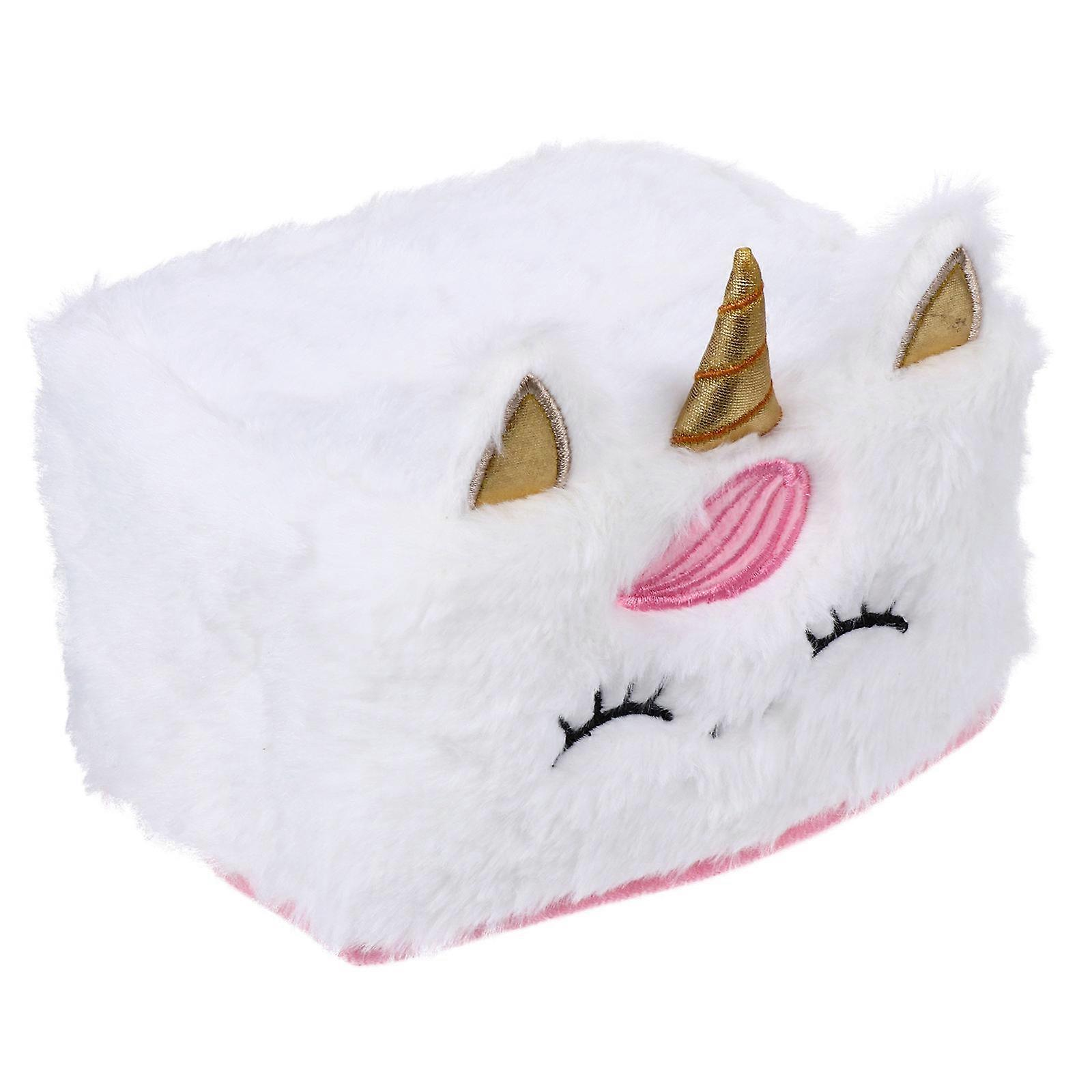 Adorable Cartoon Plush Tissue Box Unicorn Shaped For Home Use 1Set
