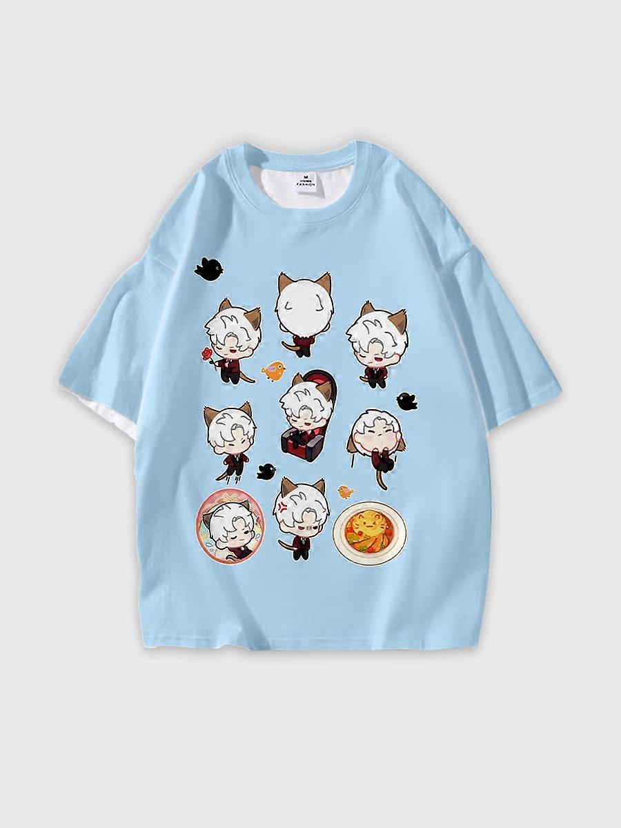 T-shirt round neck Role Pattern loose short sleeve B503