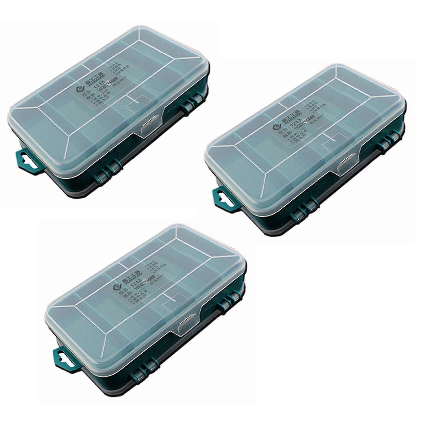 3X 13 Grids Tool Box Double-Side ToolBox Organizer Storage Box Multifunction Tool Case for Small Com
