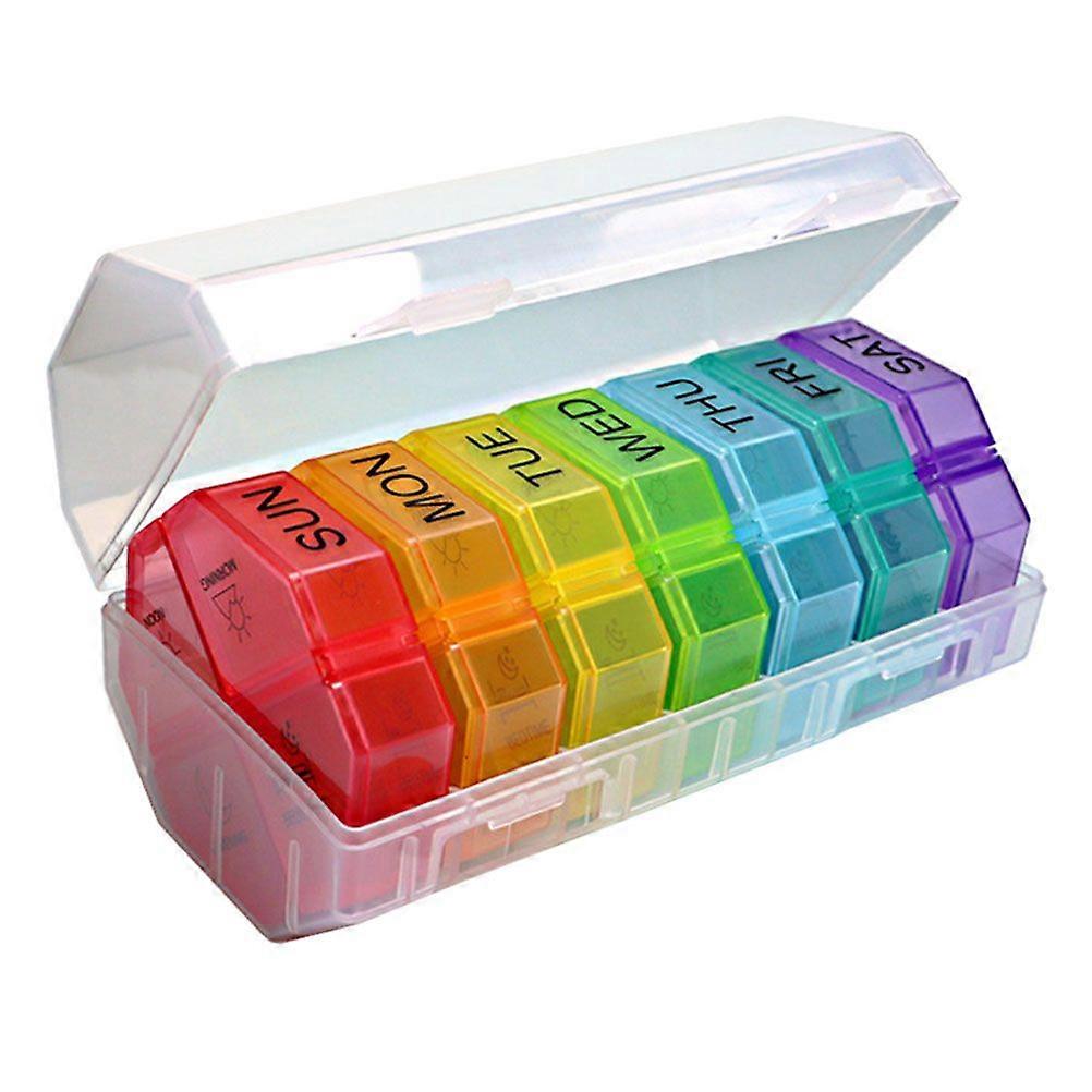 1 Set Portable Medicine Box Removable 28 Compartments Pills Storage Container