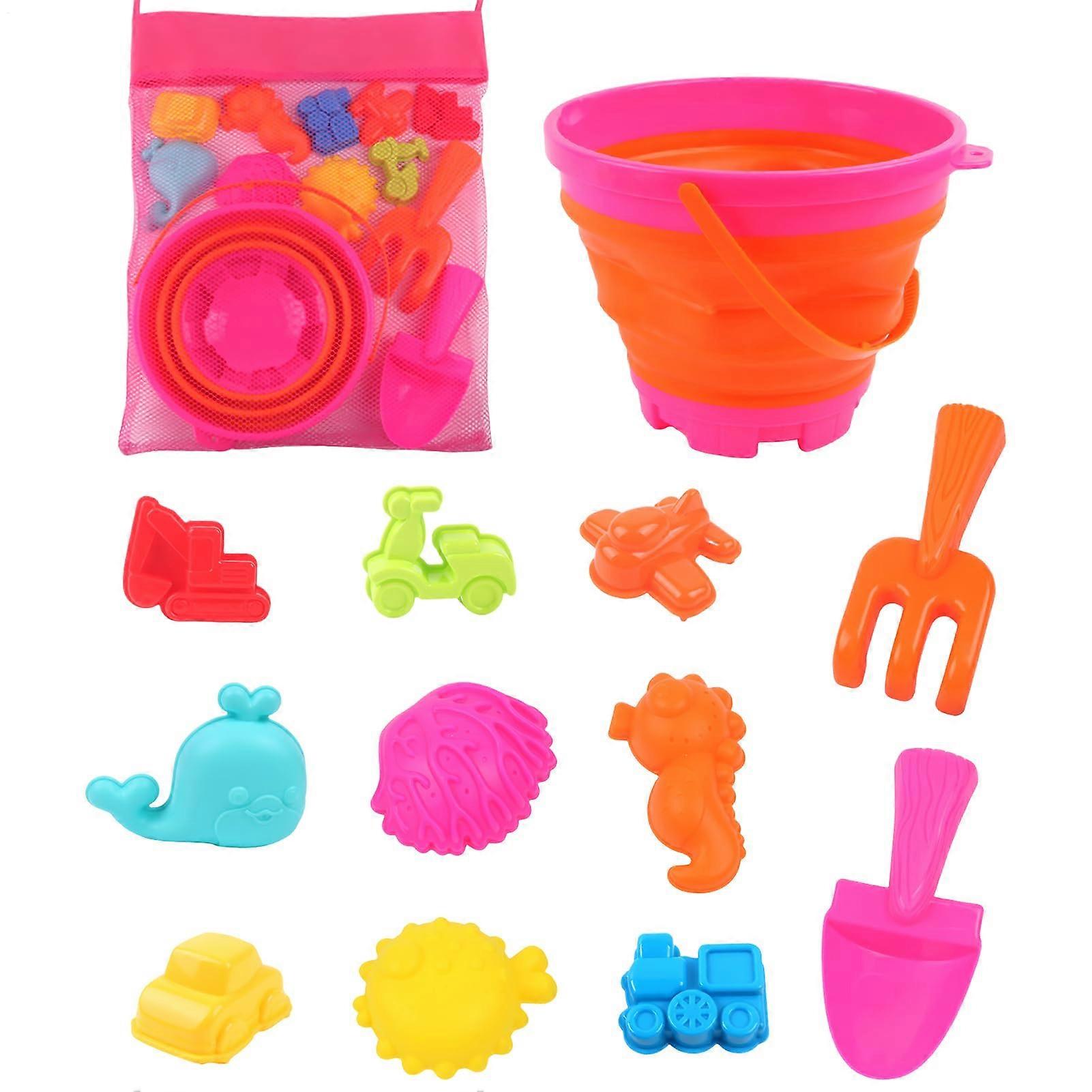 Sand Bucket for Kids, 13Piece Castle Building Set Sandbox Toys