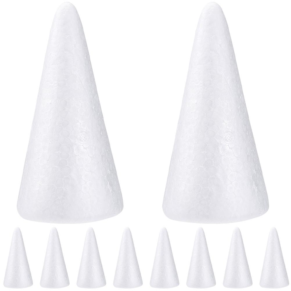 Foam Cones for Kids DIY Crafts White Adornments Perfect for School Projects and Decorations 10 Pieces