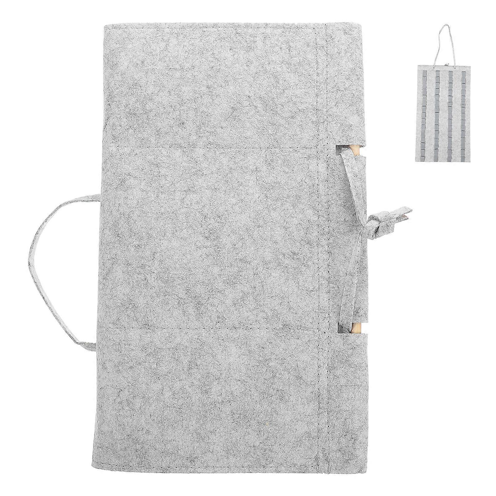 Drum Stick Storage Case Wall-Mounted Bag Drummers Practice Performance Rectangular Felt Wood Storage 1Pcs
