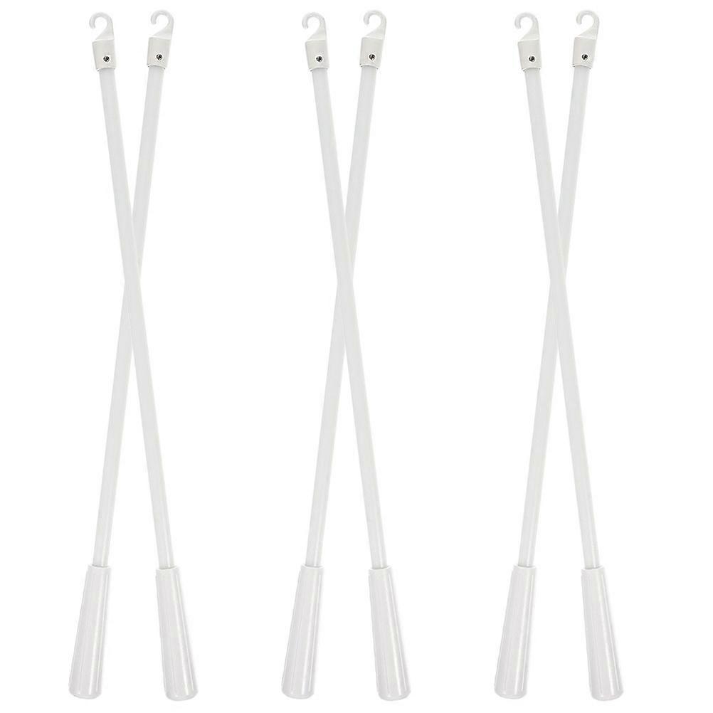 Blind Wand Replacement with Hook for Curtain Made of Fiberglass and Plastic White Color 6 Pieces