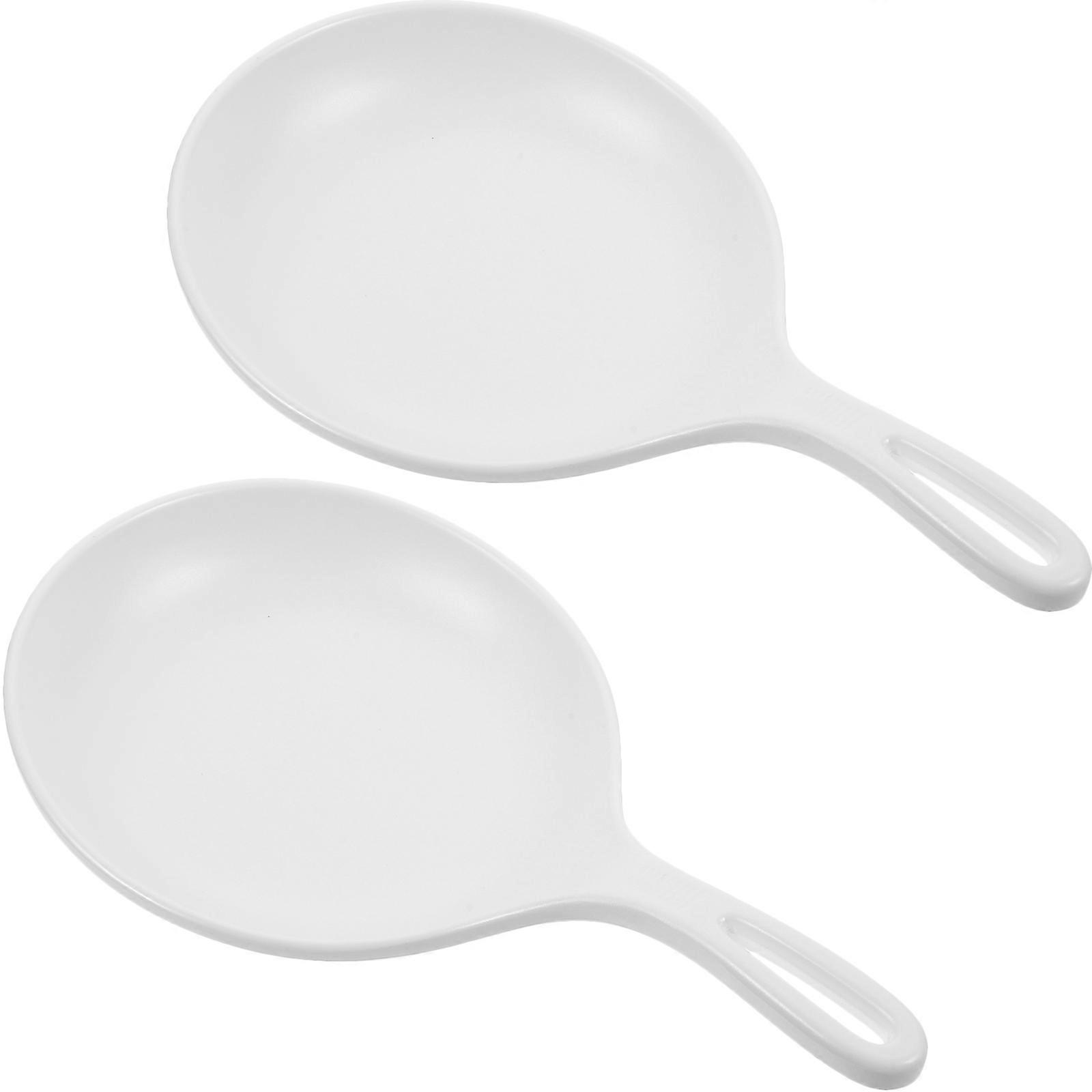 White Serving Plates with Handles for Kitchen Use Multifunctional Dessert Plates 2 Pieces