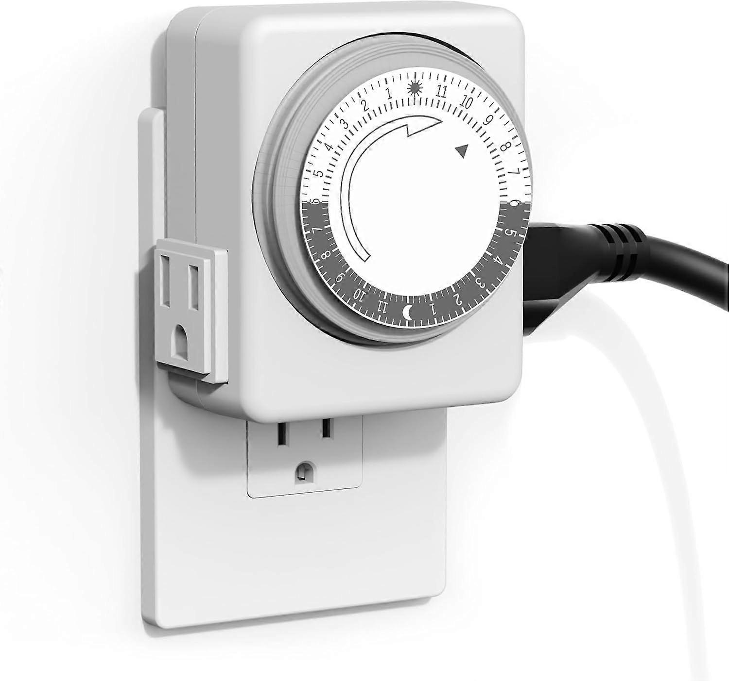 2025 Newest socket timer for indoor power socket, 24-hour mechanical light timer, double 3