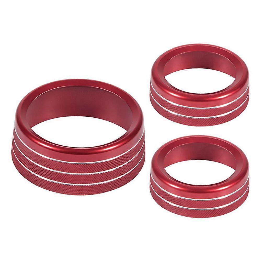 Button Ring Car Interior Button Ornaments Red 4.39X4.39cm Decorative 3Pcs