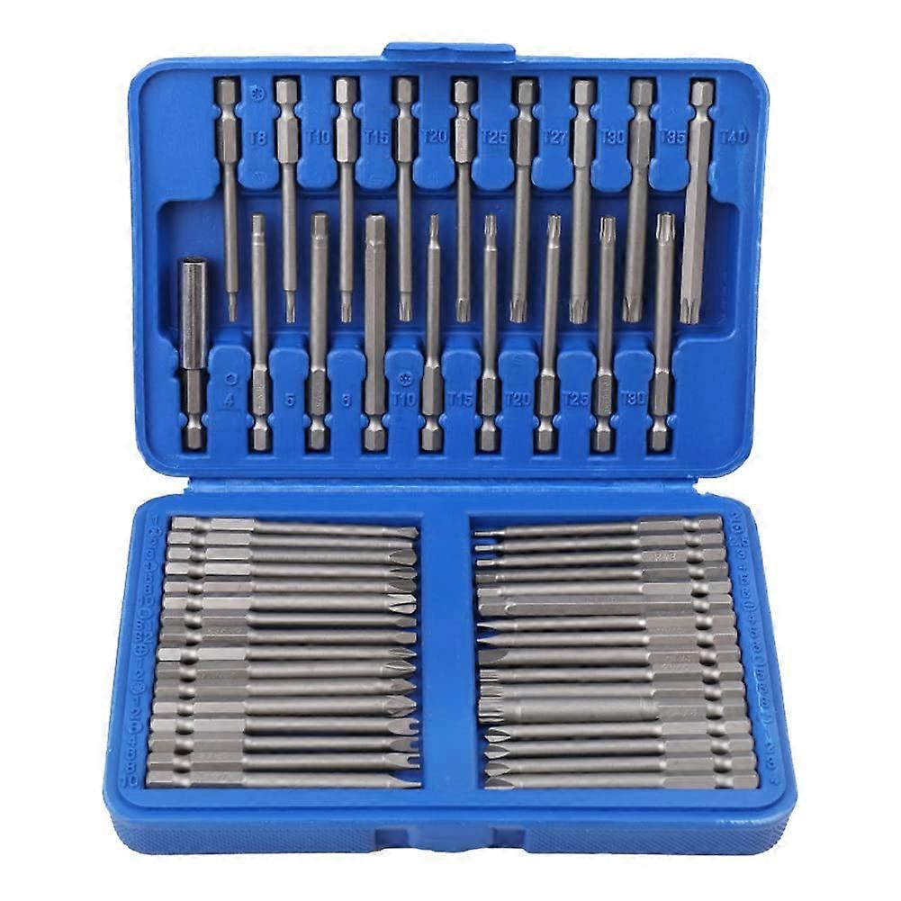 Spare parts, accessories, security bit set, screwdriver bit, 1/4 screwdriver bits, long set, Torx flat head hex screwdriver bits for household use
