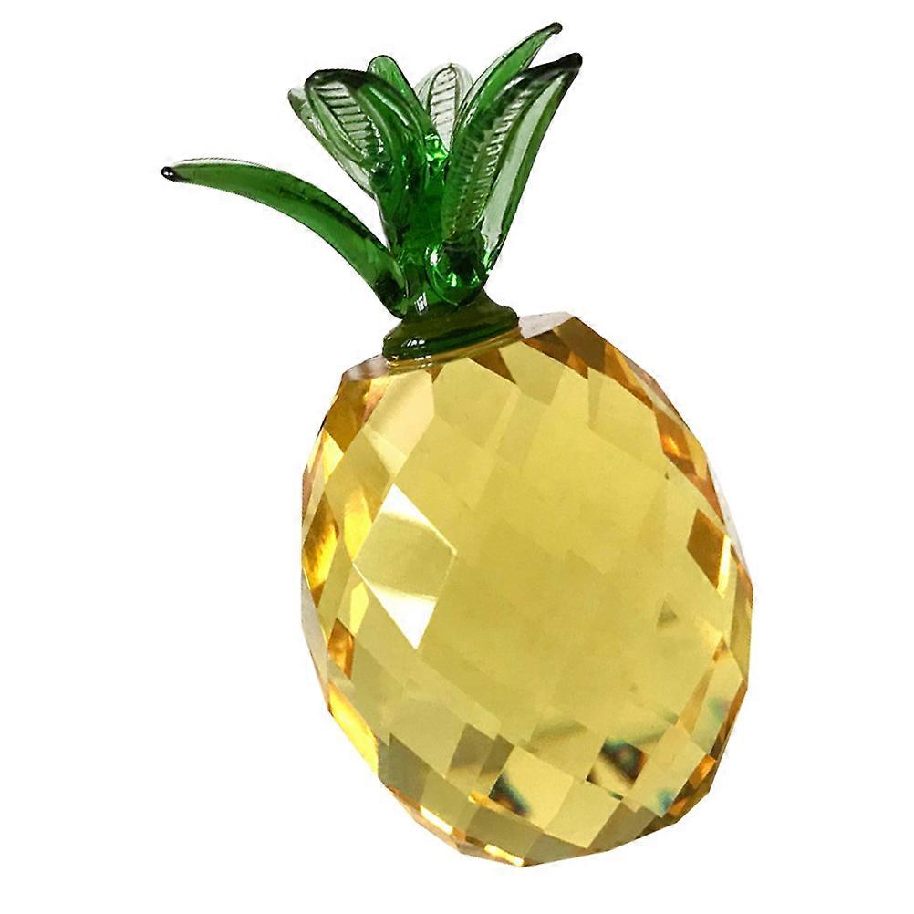 1Pc Artificial Crystal Decorative Pineapple Creative Table Craft for Home in Yellow