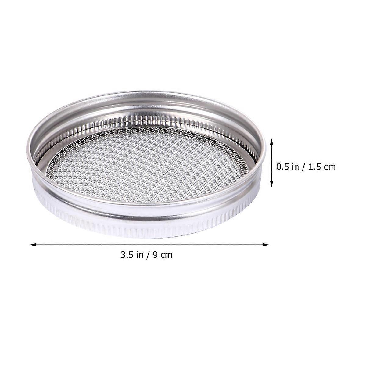 Germination Jar Lids Sprouting Lids Wide Mouth Mason Jars Sifting 9x9x1.5cm Silver 2 Sets