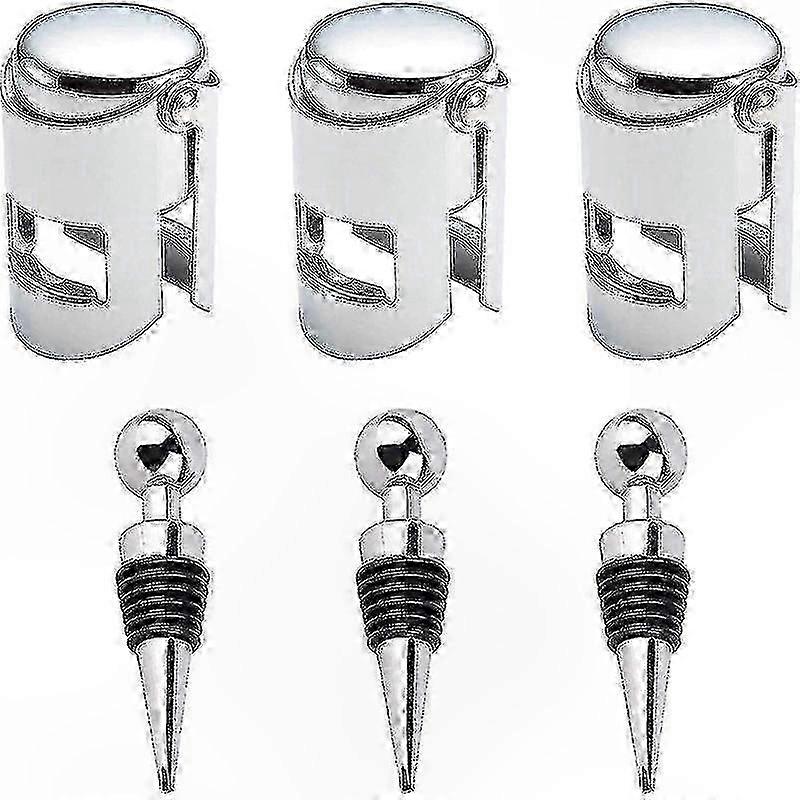 Set of 6 Corks for Wine and Champagne Bottles