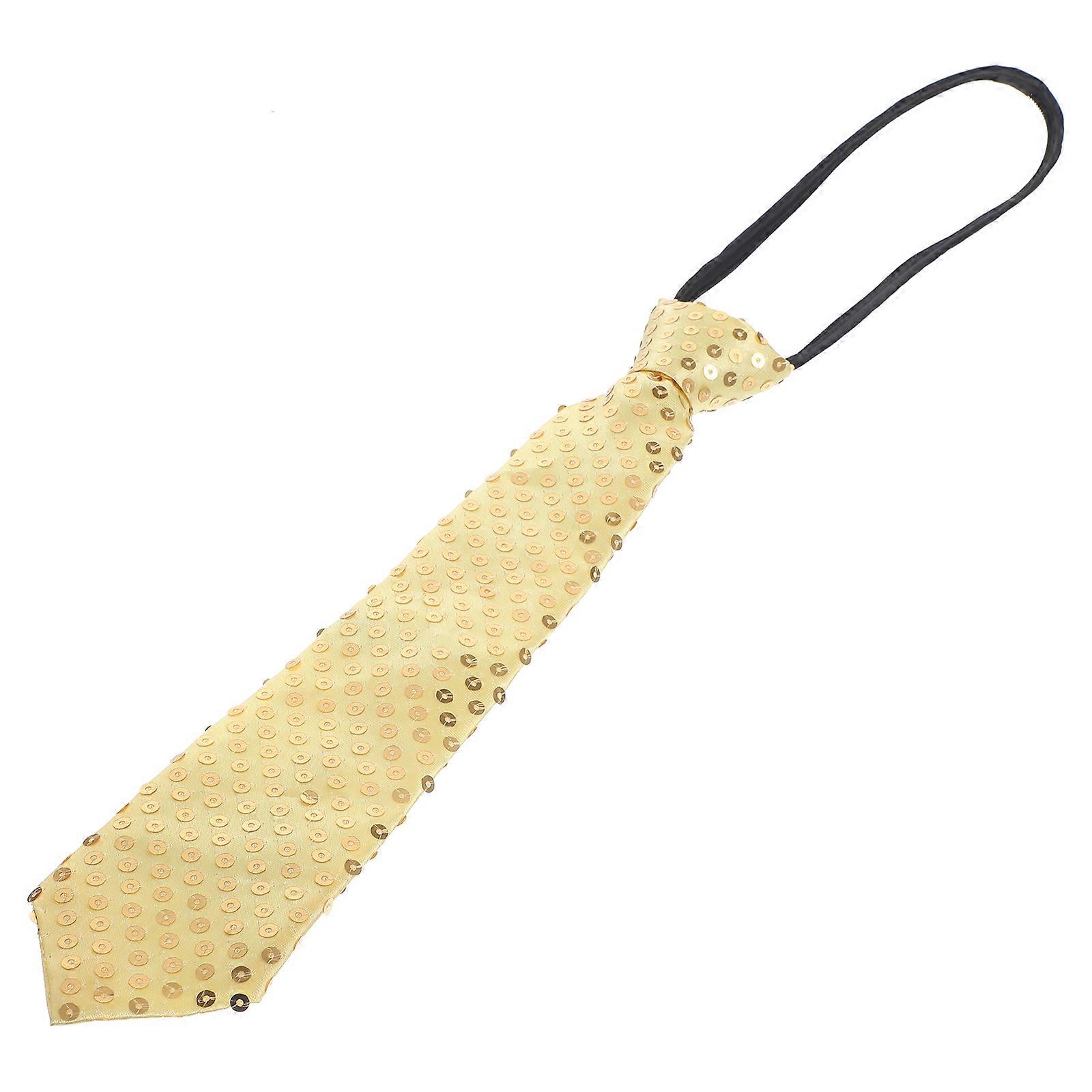 Golden Reusable Polyester Necktie for Party Decoration with Charming Color and Style One Size Fits Most