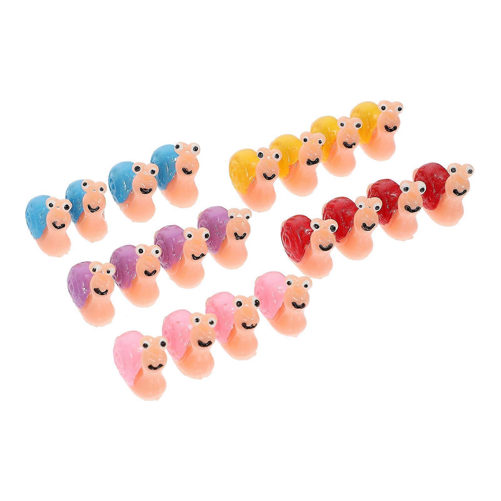 20 Pcs Mini Snail Models Garden Ornaments Moss Micro Landscape Decor Realistic Smooth Surface Cute Garden Accessories Cheerful Indoor Outdoor Display