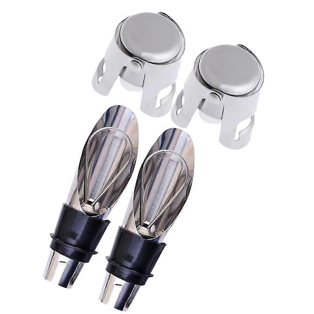 Σετ 4PCS Creative Stoppers & Pourer με ανοξείδωτο ατσάλι για το σπίτι, τα πάρτι και τα δώρα