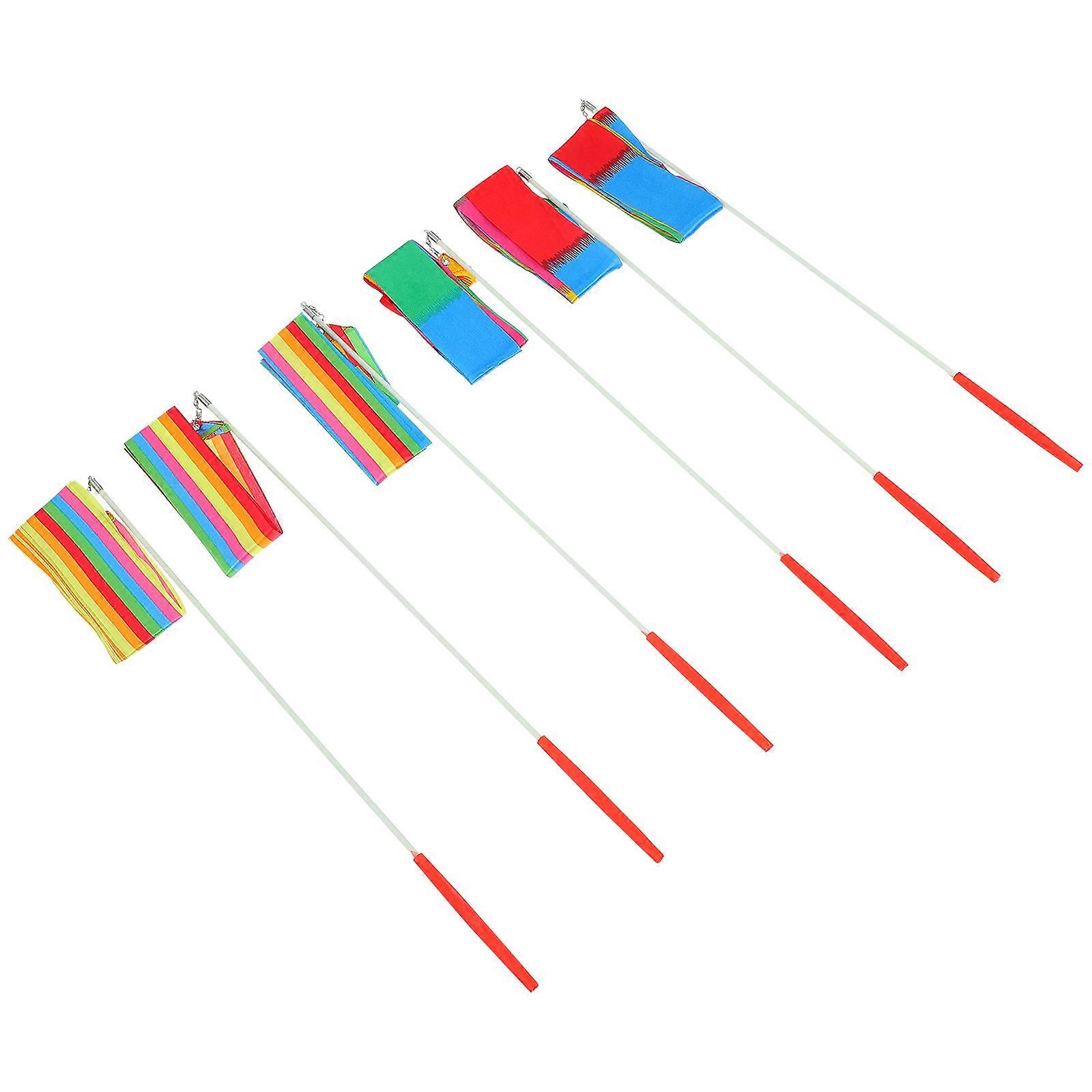 Dancing Ribbon Streamers 6Pcs Rhythmic Gymnastics Design Dance Wands For Children Exercise Equipment