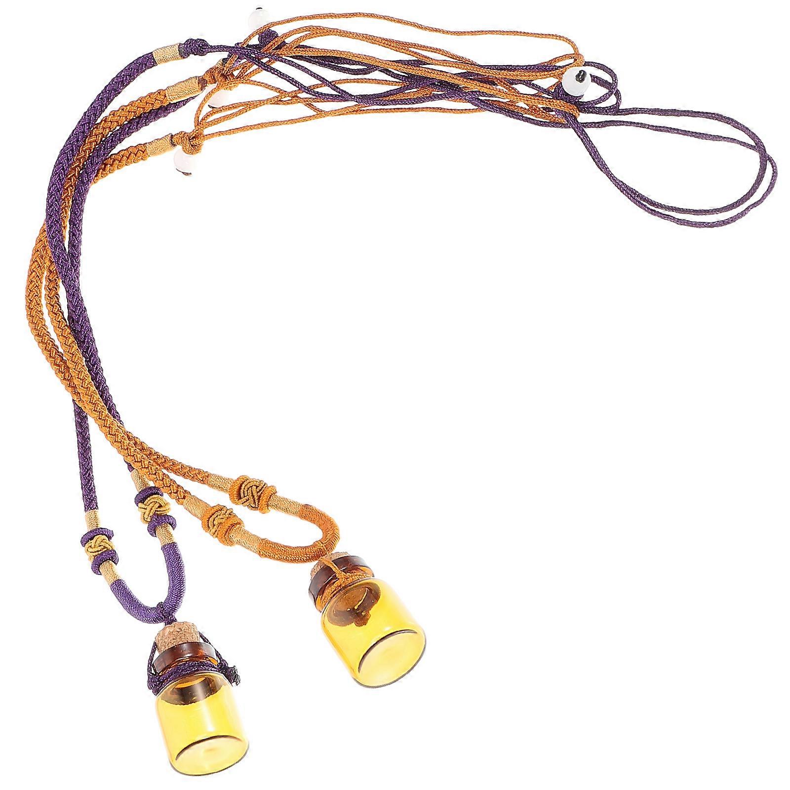 Aromatherapy Necklace with Bottle Shape 2Set for Jewelry Lovers Assorted Color Unique Decorative Perfume Bottle