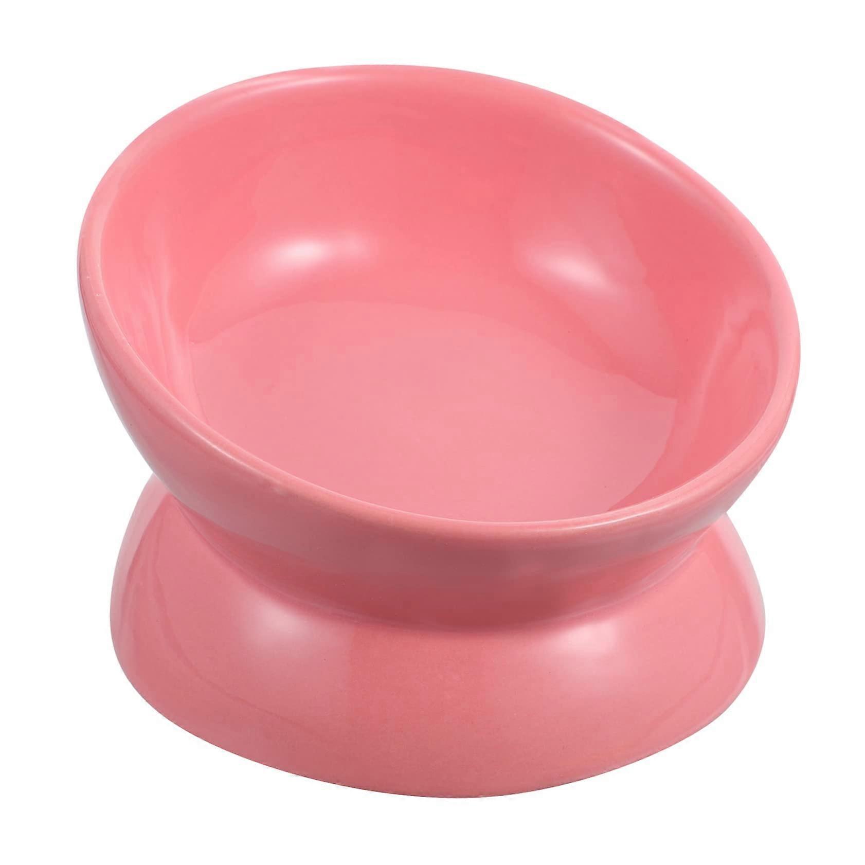 Ceramic Raised Cat Bowl Inclined Feeding Bowl For Cats Ergonomic Design To Prevent Vomiting And Whisker Fatigue