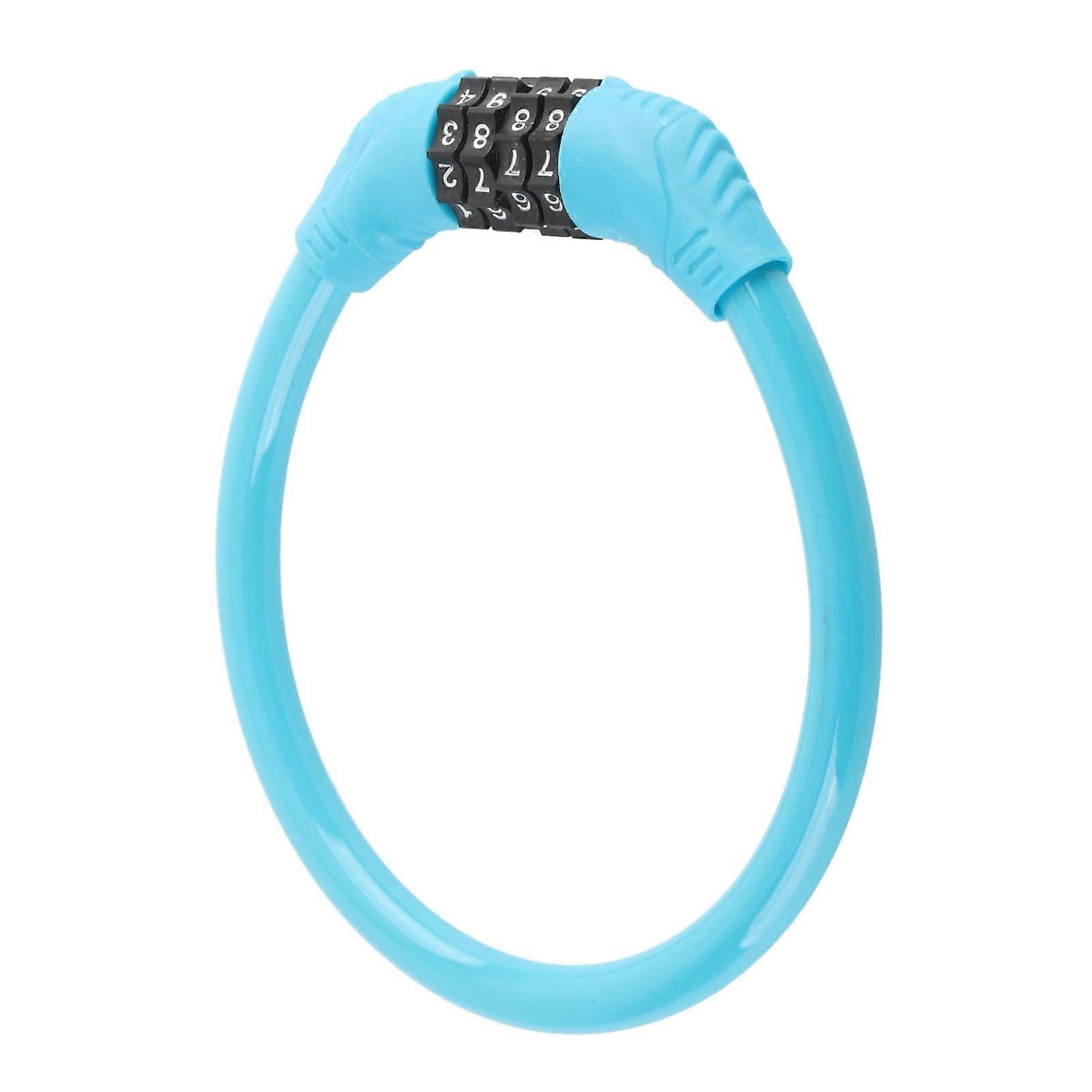 Bike Lock Cable Heavy Duty 4-Digit Combination Lock Waterproof Dustproof Anti-Theft Design for Bicycles Motorcycles and Gates Blue