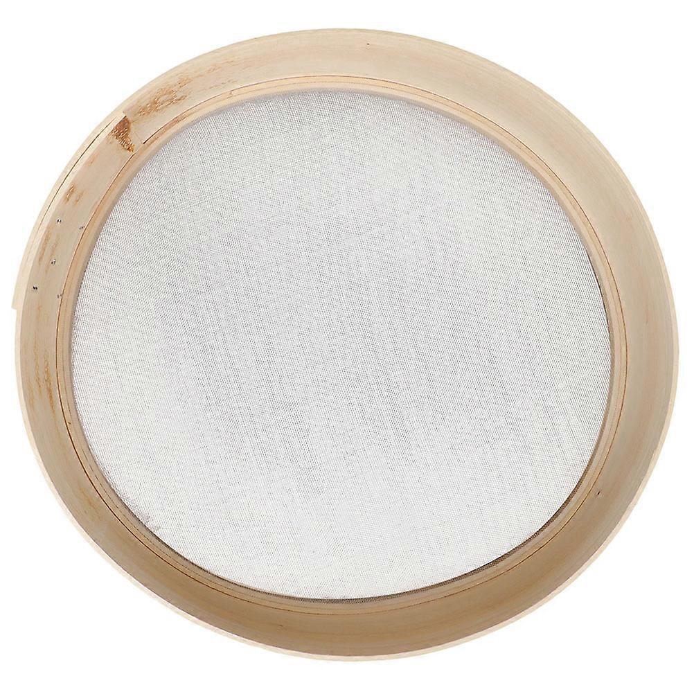 Wooden Flour Sifter Round Kitchen Sieve for Powder Filtration Soy Milk 1 Set