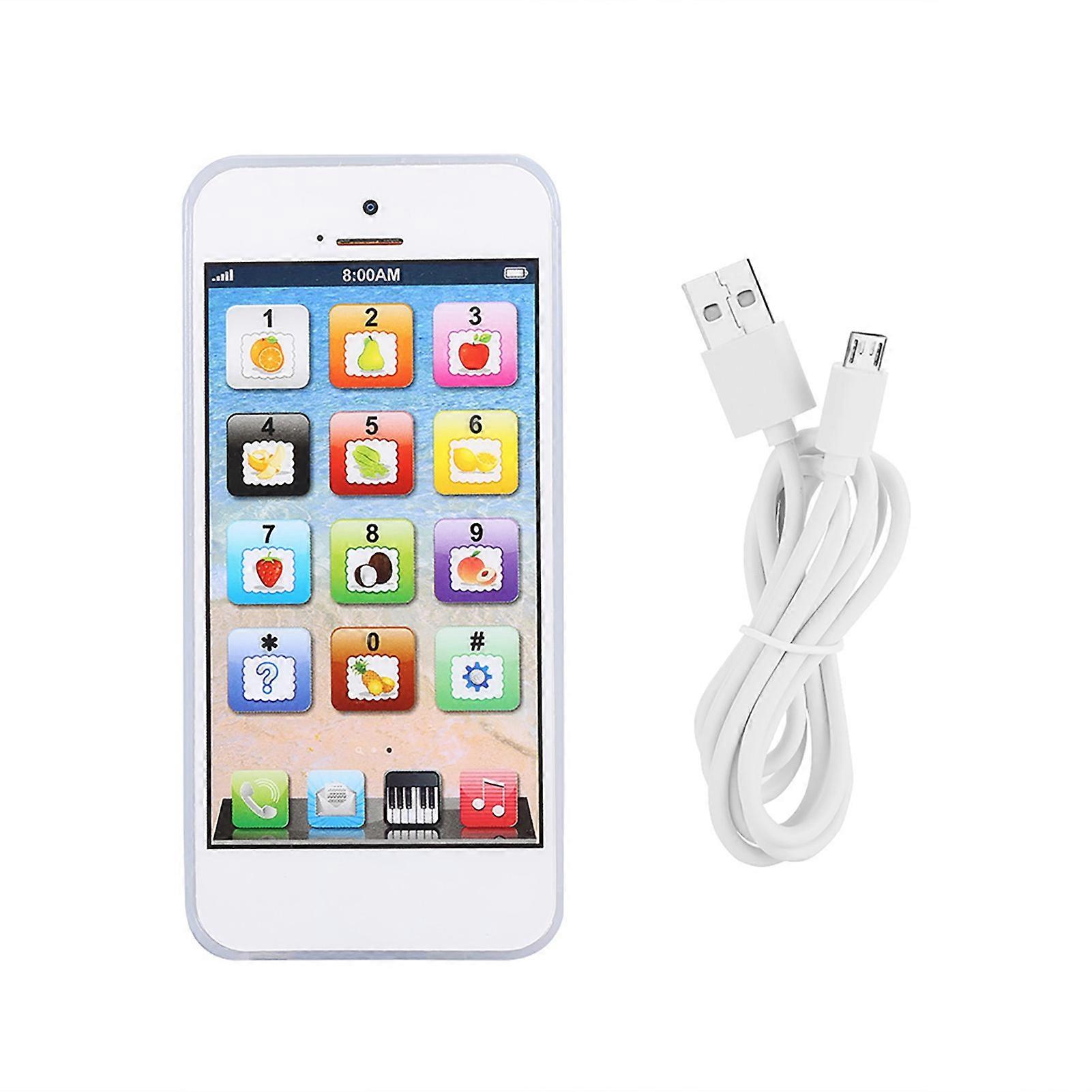 Rechargeable Learning Mobile Phone Toy for Child Kid Intelligent Toys(White)
