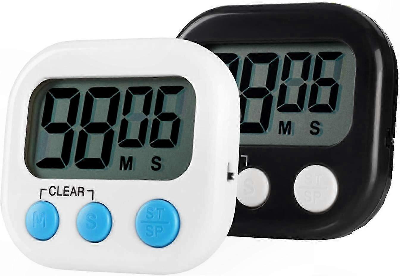 Magnetic Kitchen Timer with Clock, Quick Setup, Customizable Modes, Modern Design