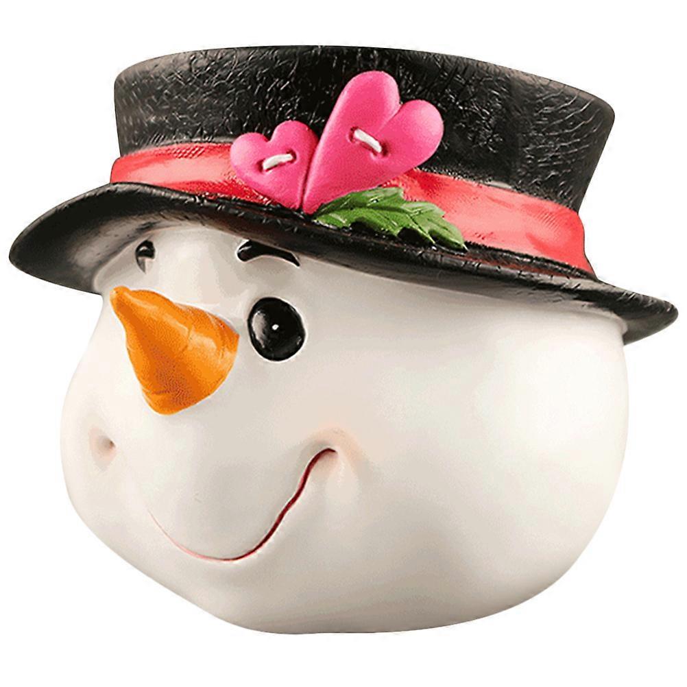 Small Snowman Statue For Festive Atmosphere Christmas Events 1Set With Micro Landscape Function