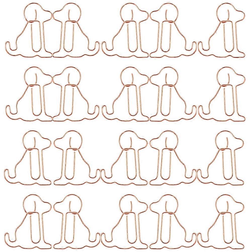 50 יחידות רוז גולד כלב קריקטורה מתכת מהדקי נייר למשרד, בית ספר, בית - קליפים רב תכליתיים לתמונות, הערות ומסמכים