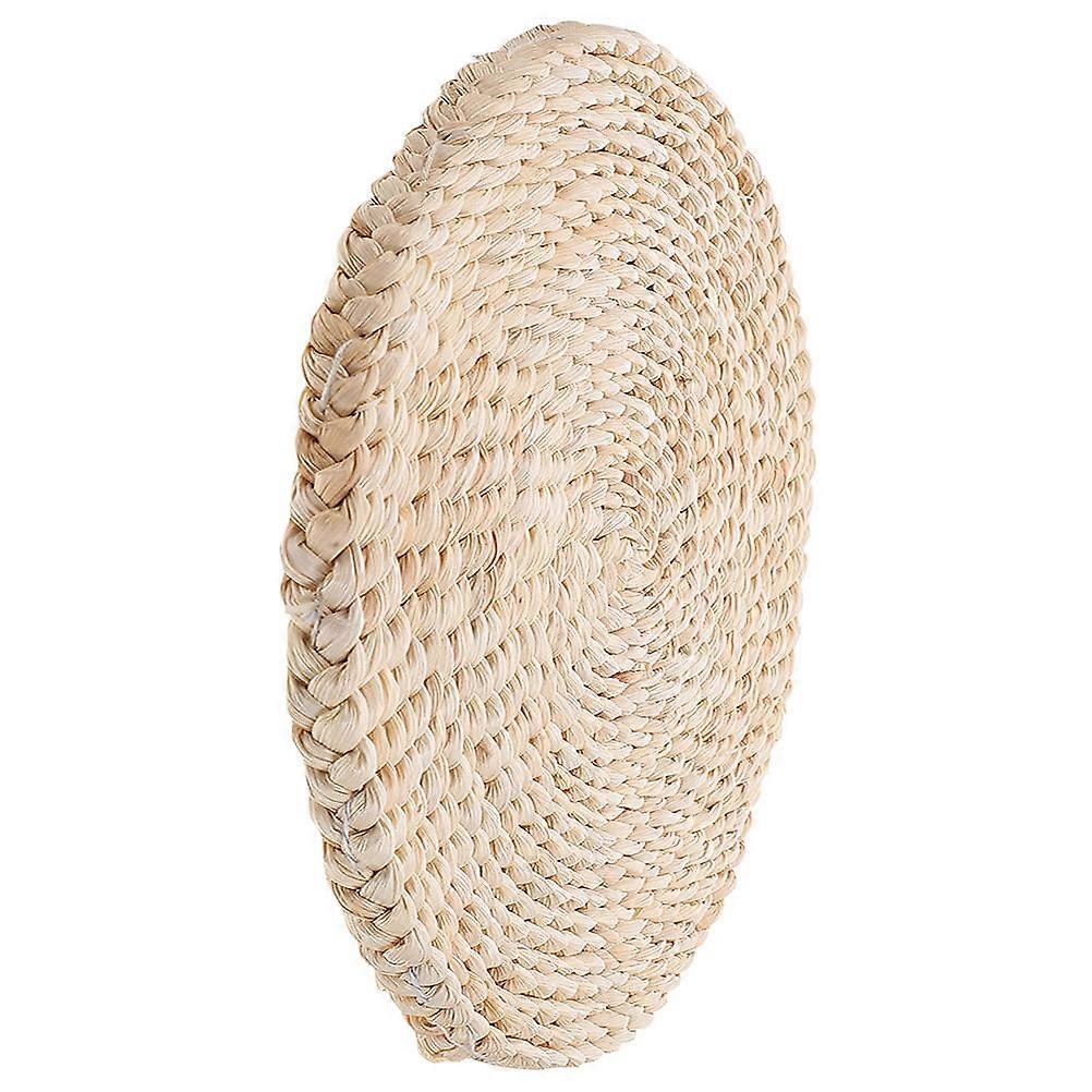 Woven Rattan Cushion for Decor Khaki Synthetic Material Household Seat Pad Comfortable and Practical