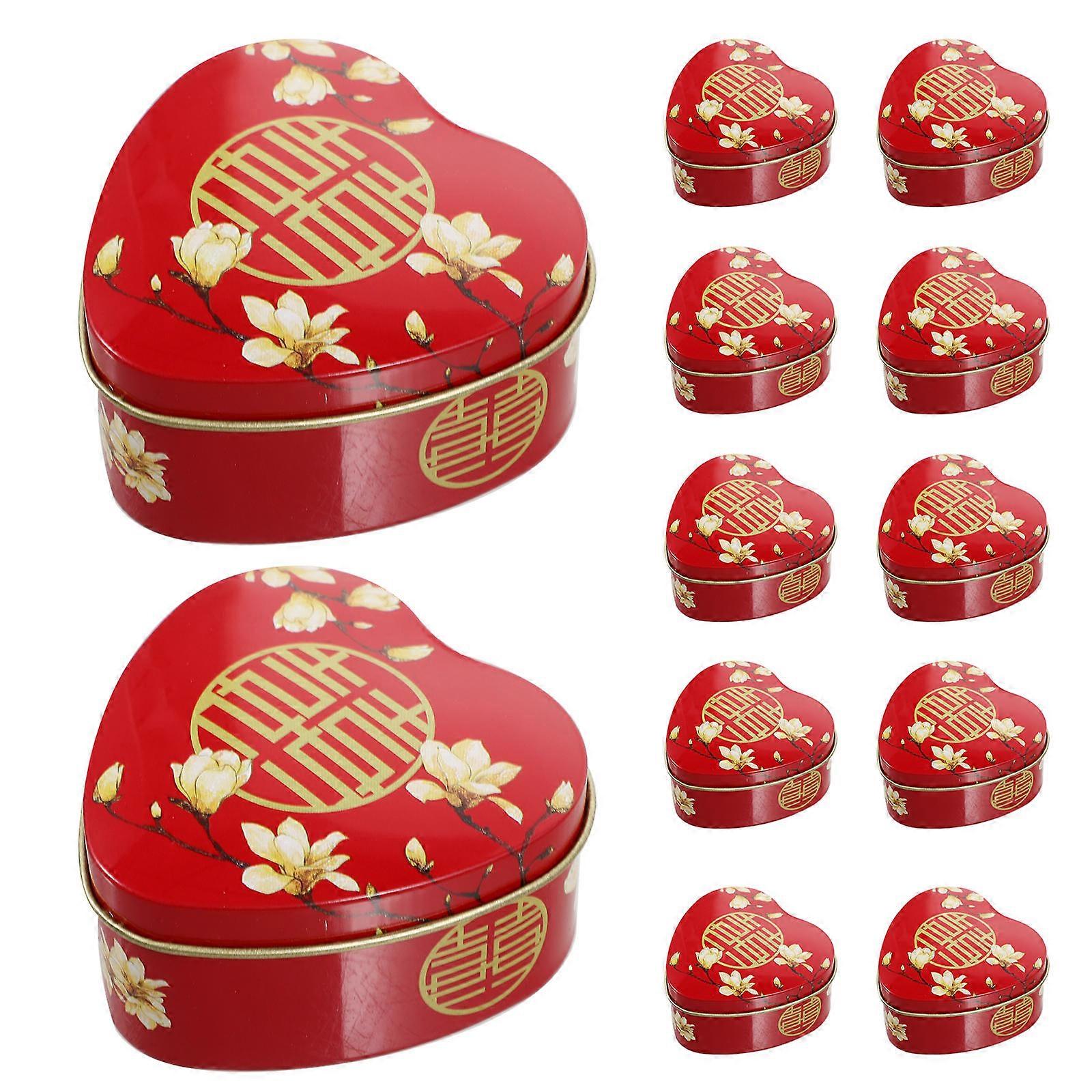 Treat Boxes Heart Shaped Boxes Holidays Decorative Assorted Color 2.8×2.6×1.4in Gift Wrapping 12Pcs