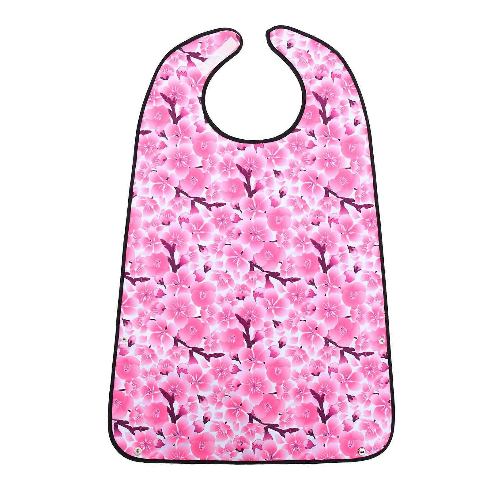 Waterproof Elderly Bib For Daily Use Clothing Protection In Pink Polyester With Easy To Use Design 1 Set