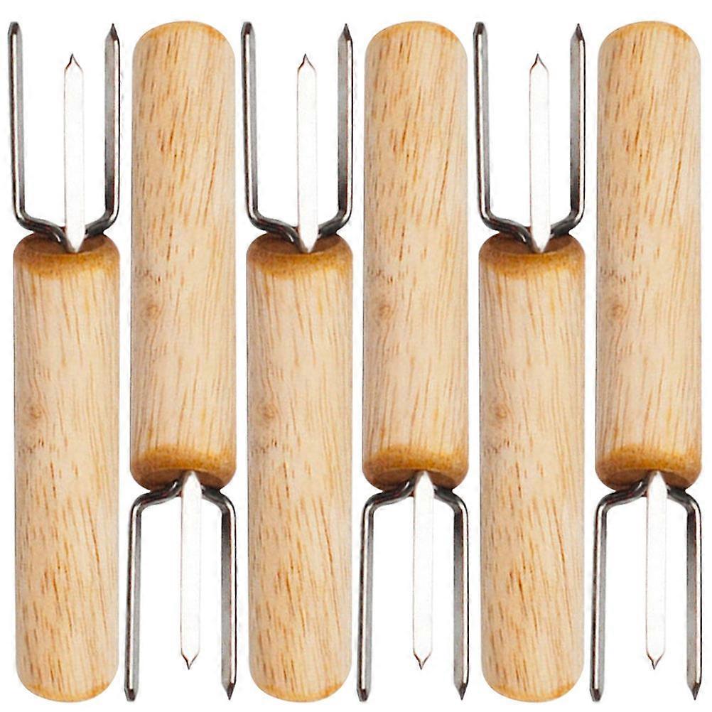 6Pcs Professional Corn Holders Portable BBQ Forks and Skewers Corn Accessory Set