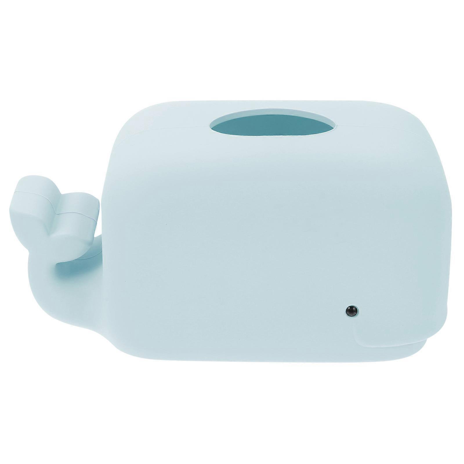 Creative Tissue Box Tissue Holder Home Use Rectangular Blue Silicone with 1Pcs