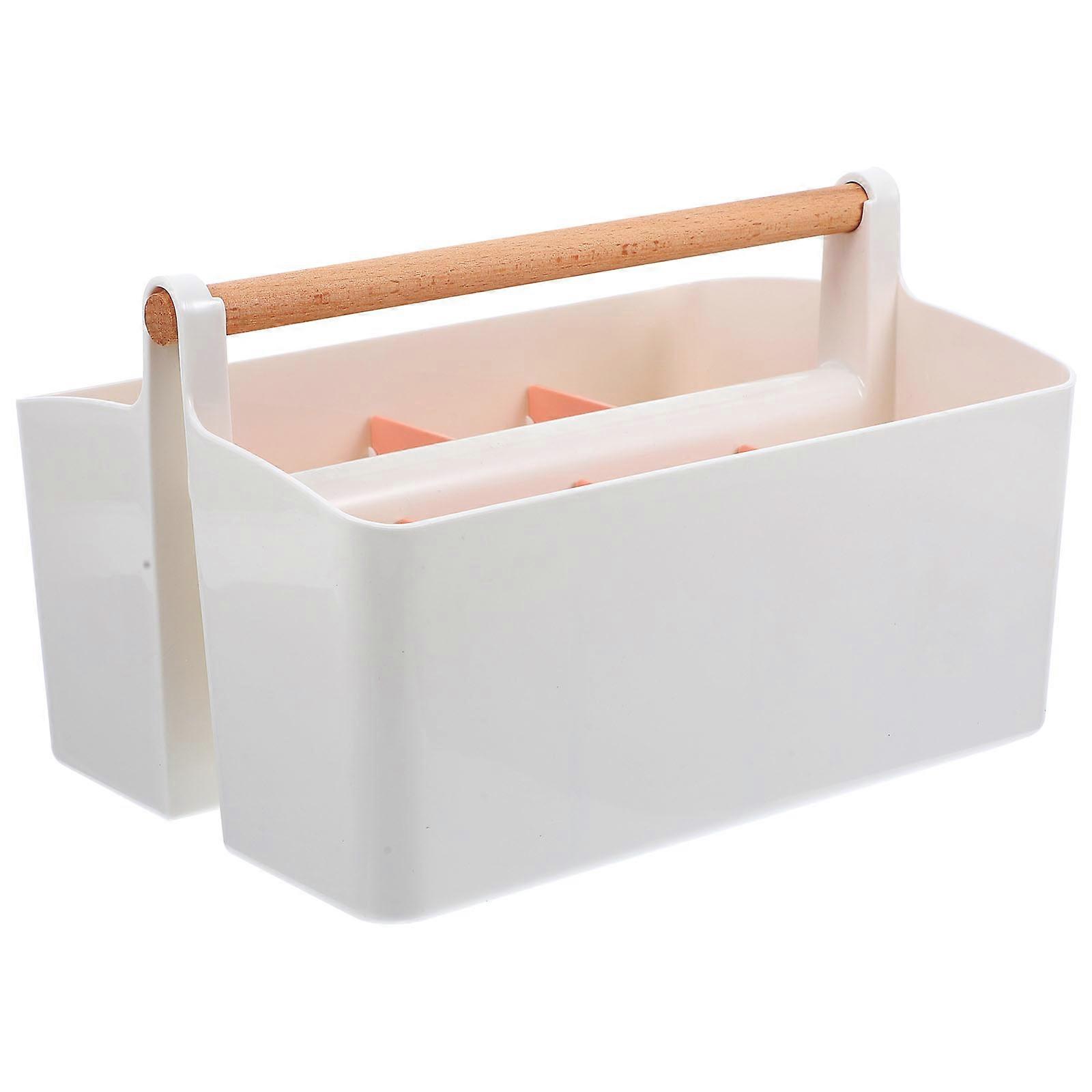 Sundries Organizer For Home And Travel Applications In White Multigrid Storage Solution 1Pack