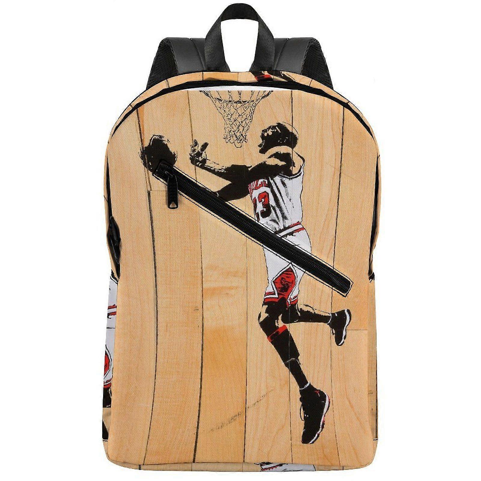 w3305 マイケル ジョーダン セミフル プリント スクール バックパック、パッド入りラップトップ コンパートメント、クッション付きバック サポート u3305