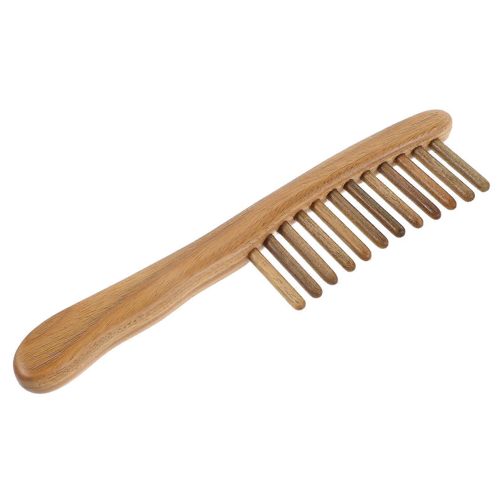 Wide Tooth Wooden Comb for Men & Women – Thick Solid Wood Detangling Comb with Anti Static Property, Gentle on Hair, Travel Friendly Scalp Massage