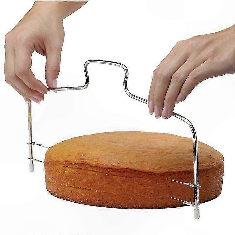Adjustable Thickness Stainless Steel Cake Slicer for Baking (Double Line Design)