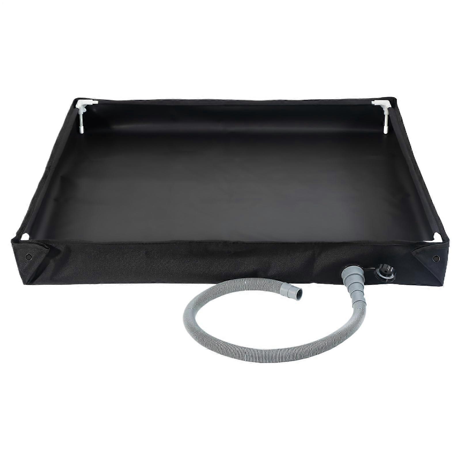 Foldable shower floor, 80x80x10cm, portable shower pan with drain pipe