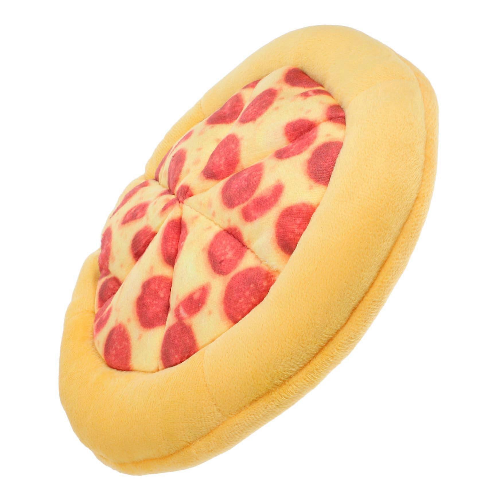 Dog Toys for Puppies - Soft Squeaky Pizza Design Chew Toy for Teething and Dental Care - Interactive Dog Teeth Cleaner