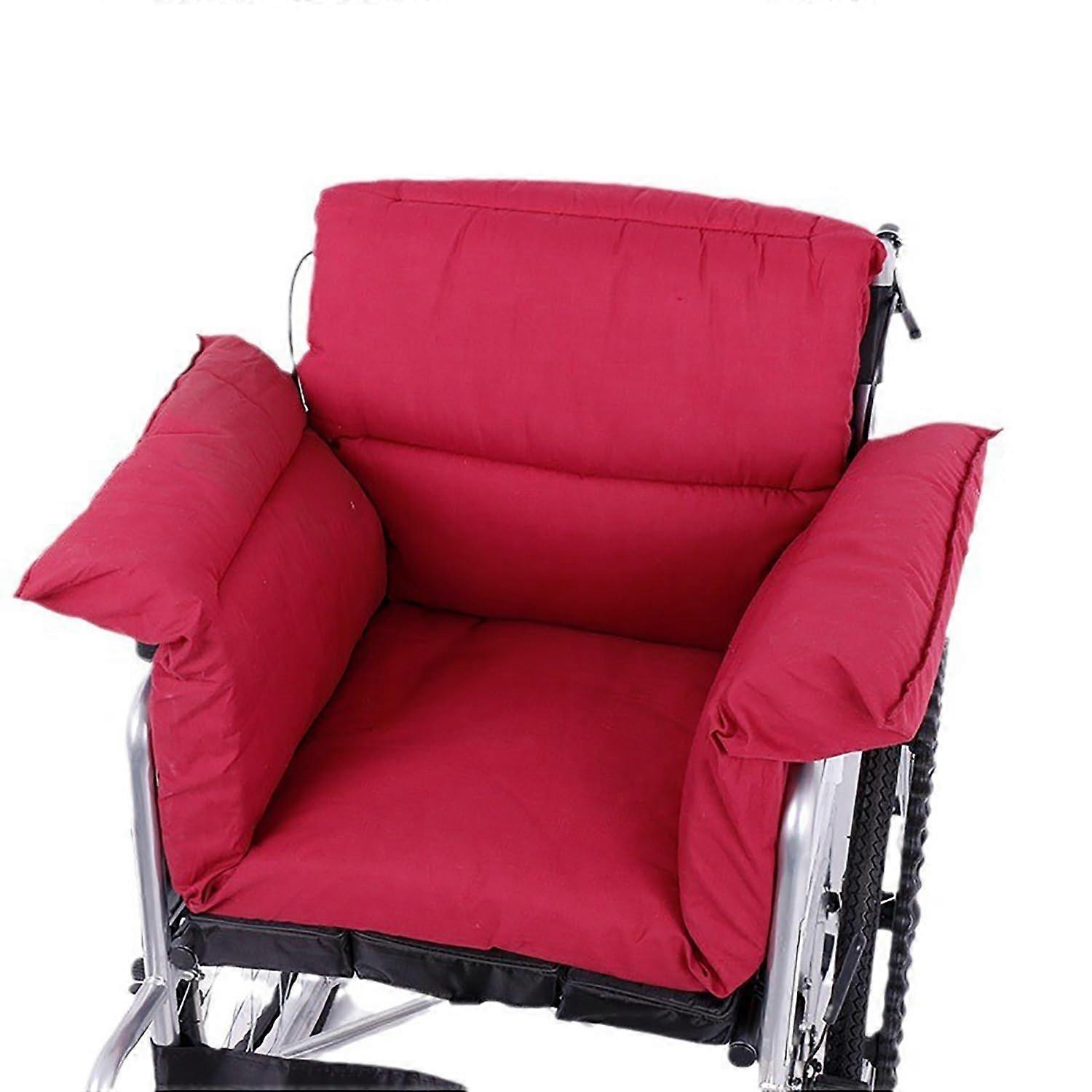 Integrated washable wheelchair cushion, pressurereducing seat cushion with back support, comfortable and supportive, for wheelchairs
