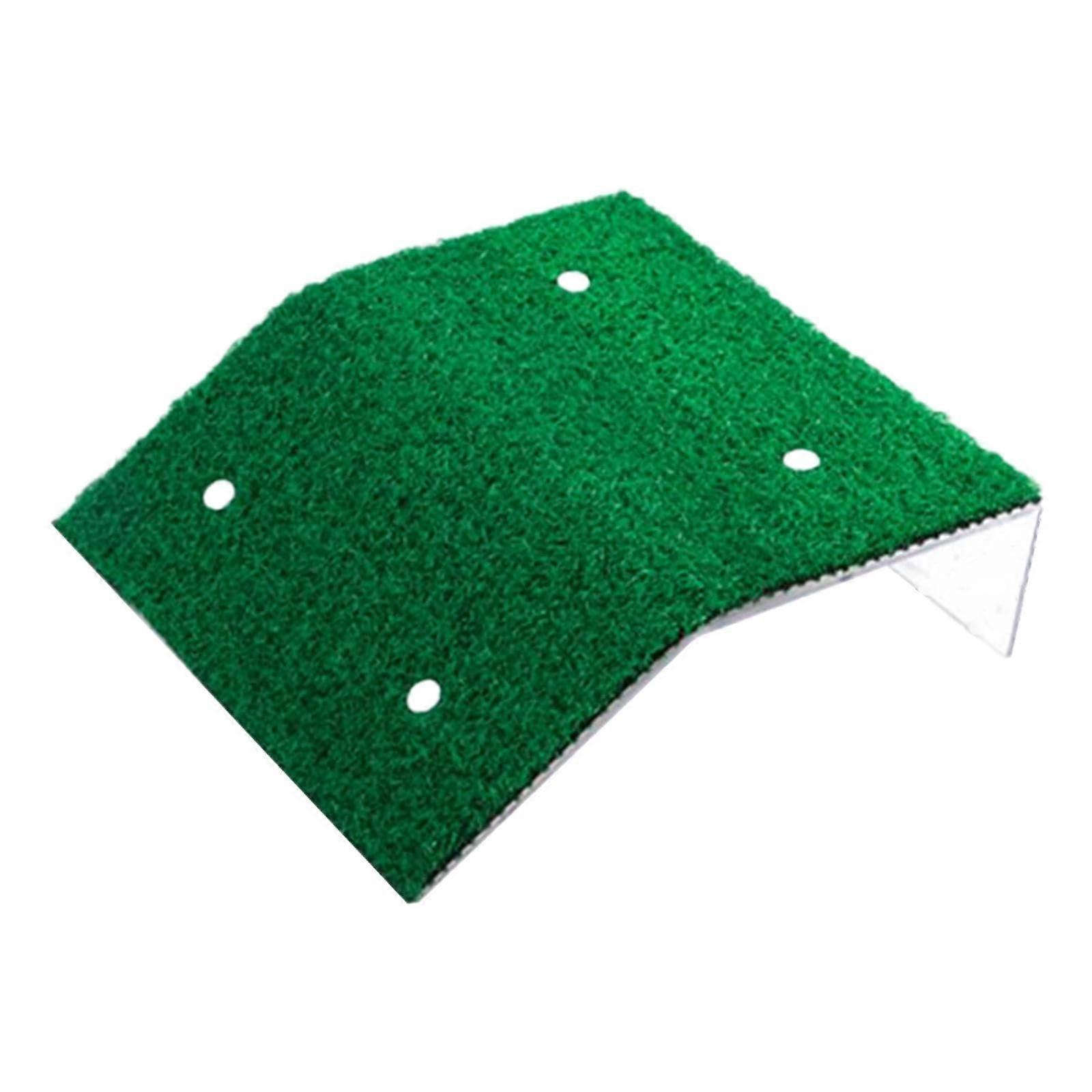 Turtle Basking Resting Terrace with Artificial Grass Ramp for Newts and Bearded Dragons, 20cm Wide Habitat Accessory