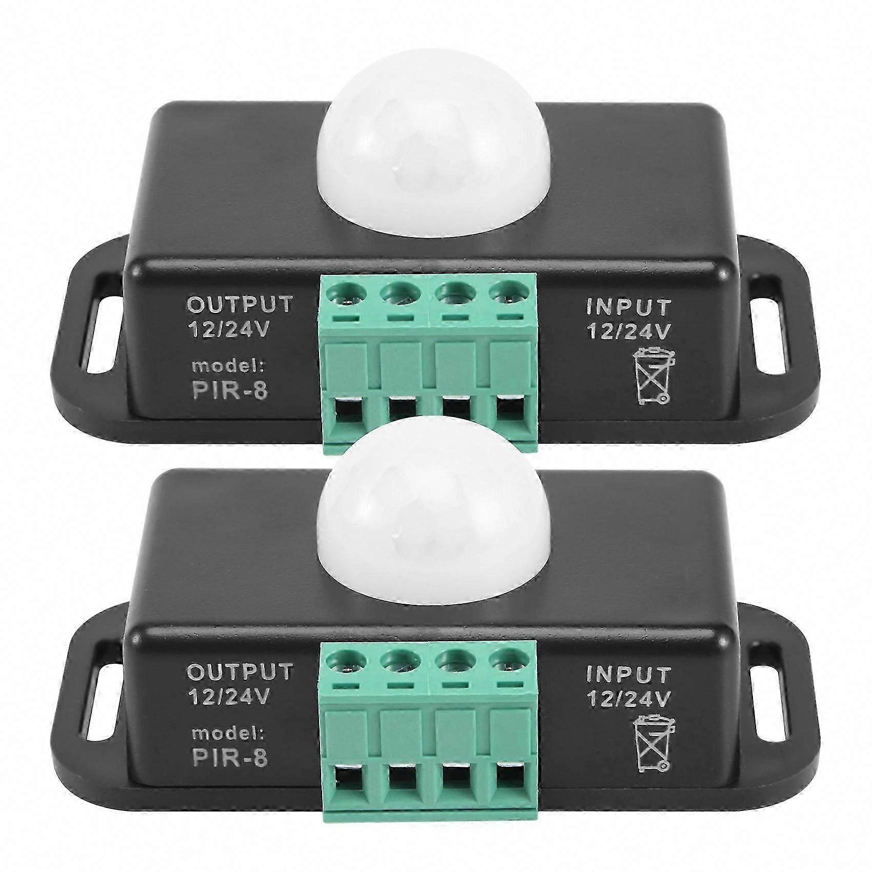 12V 24V PIR Motion Sensor Switch for LED Strip Lights, 2 Pack