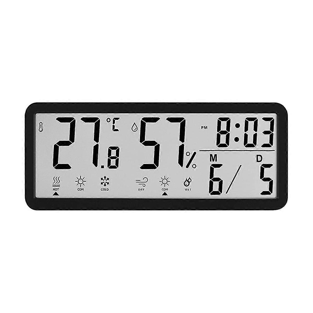 LCD Digital Clock with Simple Operate Temperature Humidity and Date Display for Home and Office Dec
