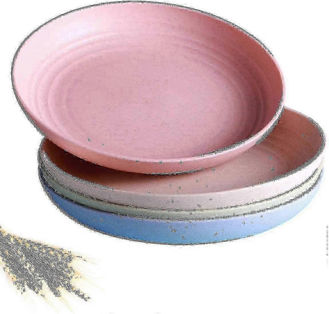 4 Pack Biodegradable Wheat Straw Plates - Eco-Friendly, Lightweight & Durable Dinnerware for Everyday Use