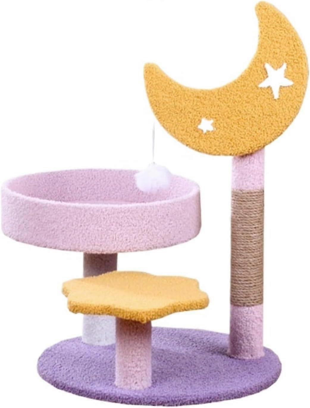 Cat Tree Tower  Modern Indoor Cat Furniture with Natural Sisal Scratching Posts  Stars and Moon Design for Cats
