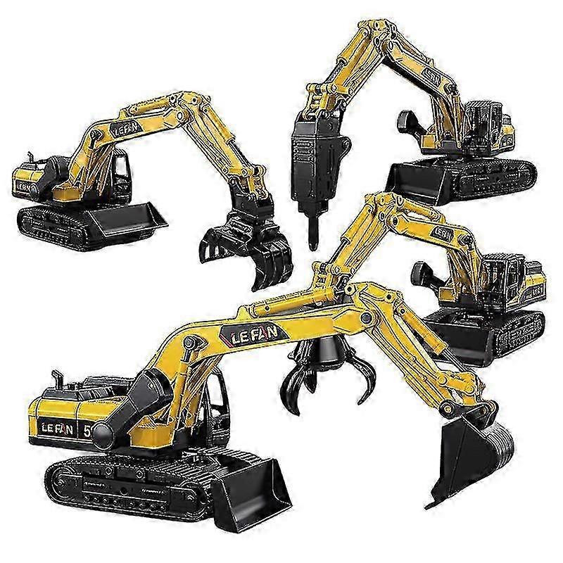 Boys' Toy Car with Engineering Vehicle Design: Excavator, Bulldozer Gripper & Ground Drill Model