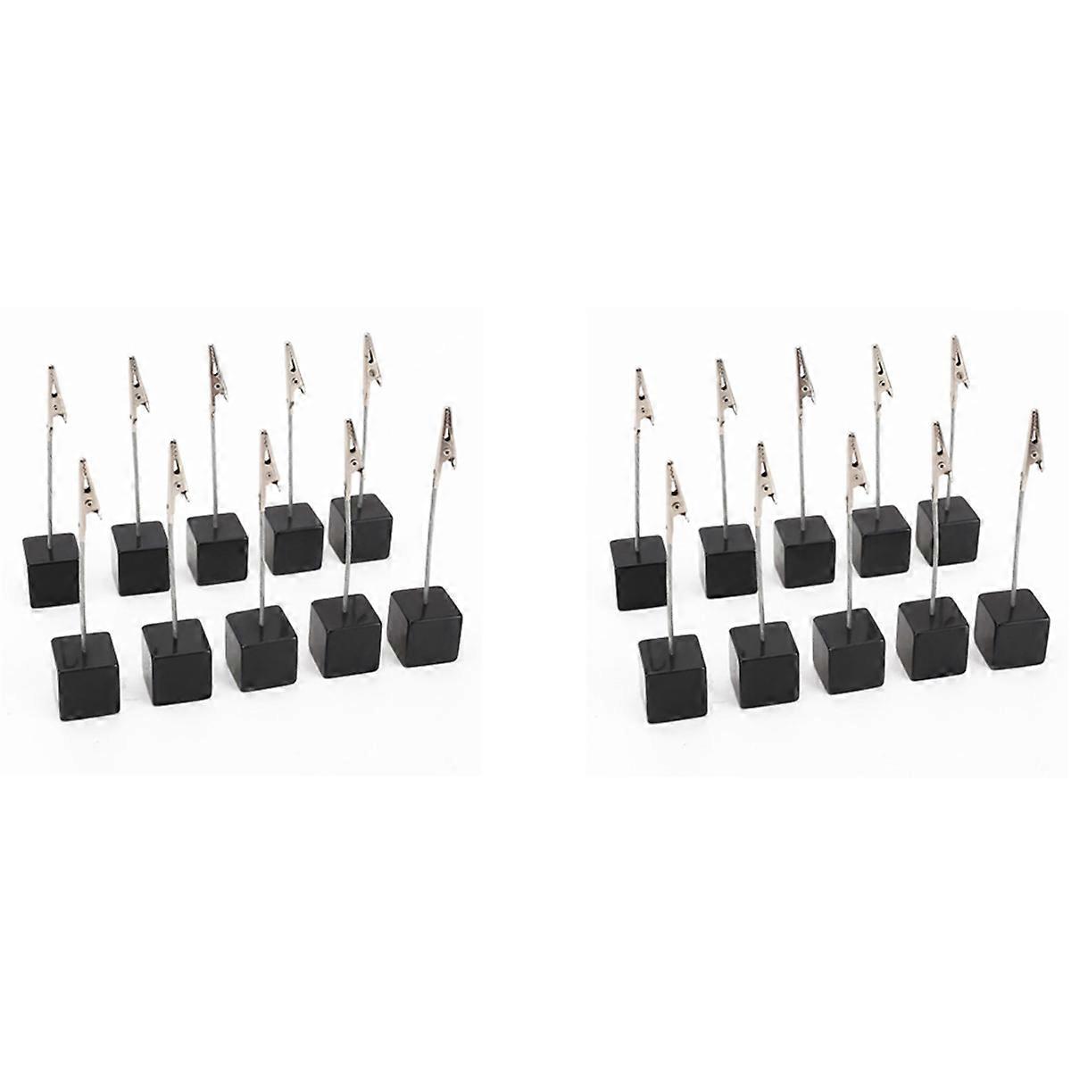 Card Holder Square Memo Holder Card Clip Photo Office Holder Note - 20 Pieces (Black)