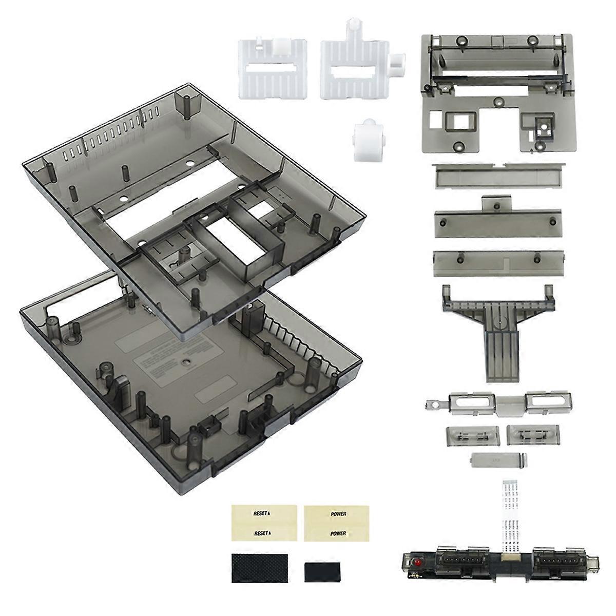 Replacement Shell Case SNES SFC US Version Retro Gaming Consoles Translucent Case Transparent Black