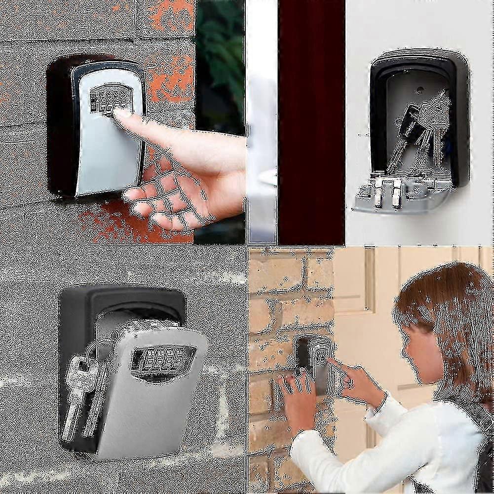 Key Lock Box 4 Digit Combination Wall Mount Key Safe Security Stora...